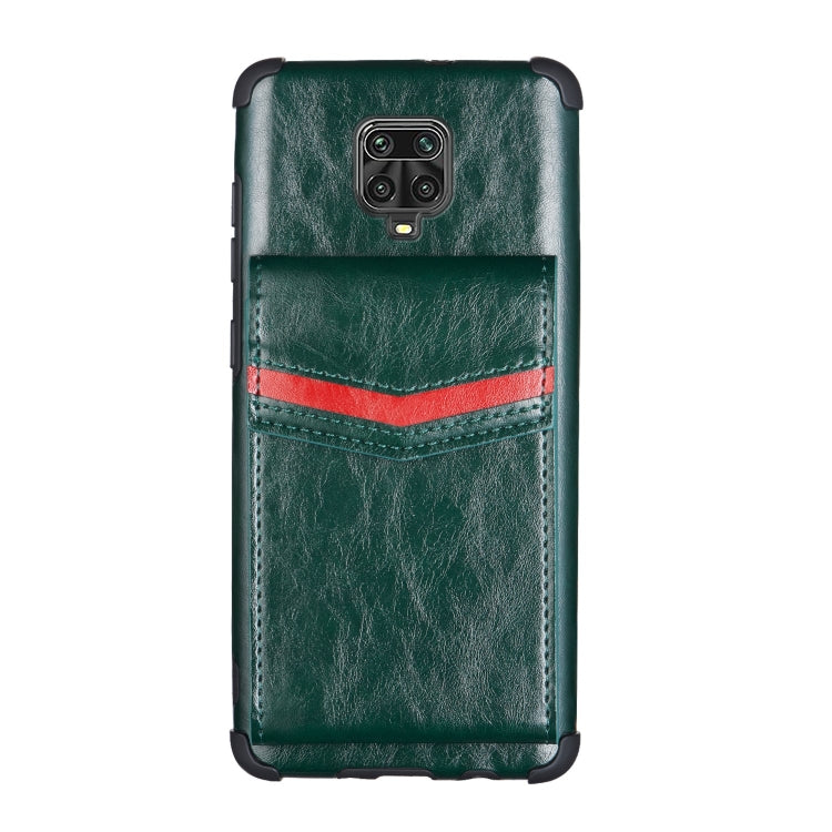 For Xiaomi Redmi Note 9 Pro Flip Card Bag Copper Buckle TPU + PU Leather Back Cover Shockproof Case with Card Slots & Photo Frame