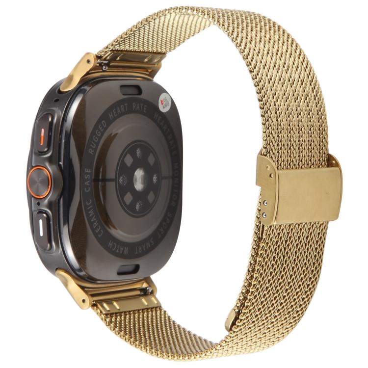 For Samsung Galaxy Watch Ultra 47mm / Ultra 2025 Integrated Buckle Embossed Milanese Metal Watch Band
