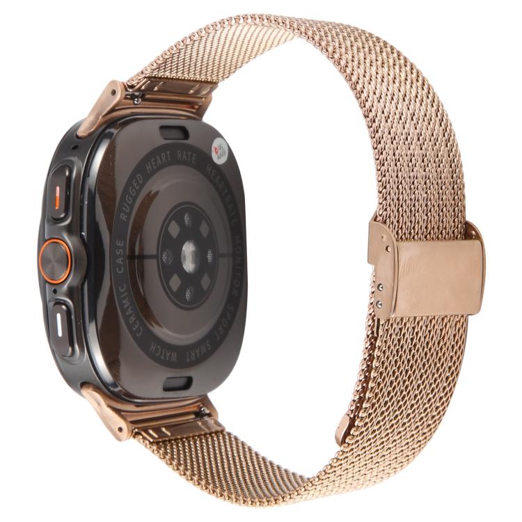 For Samsung Galaxy Watch Ultra 47mm / Ultra 2025 Integrated Buckle Embossed Milanese Metal Watch Band