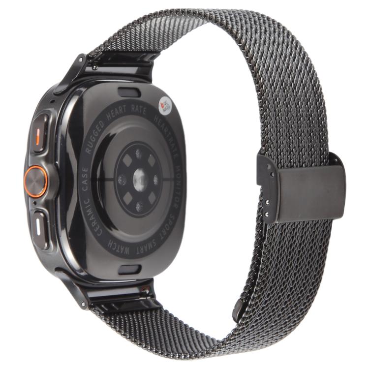 For Samsung Galaxy Watch Ultra 47mm / Ultra 2025 Integrated Buckle Embossed Milanese Metal Watch Band