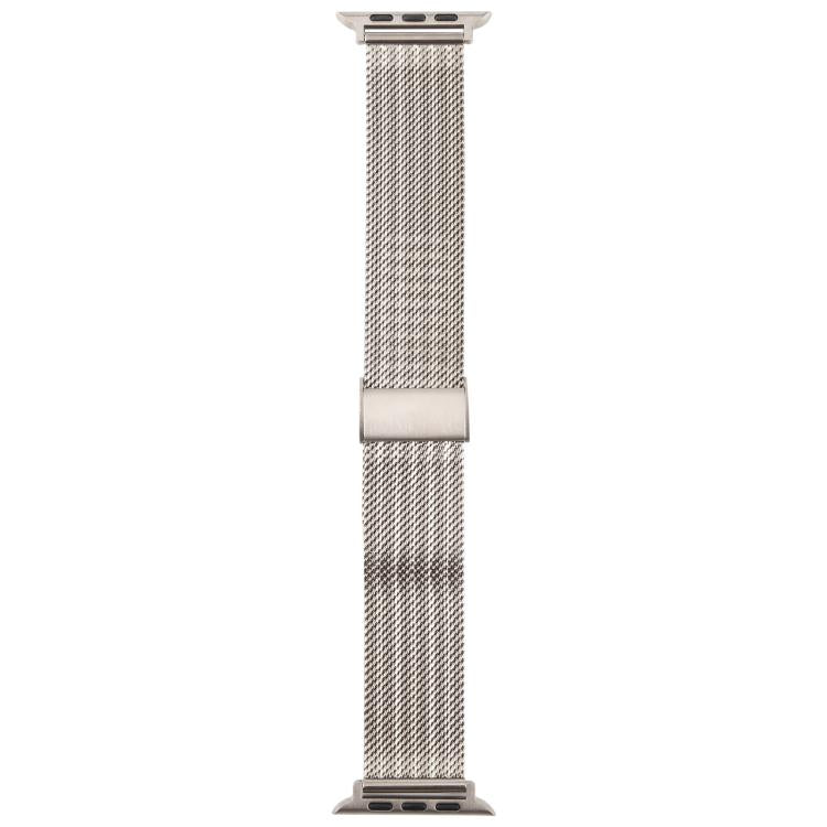 For Apple Watch 46mm / 49mm / 45mm / 44mm Integrated Buckle Embossed Thick Milanese Metal Watch Band