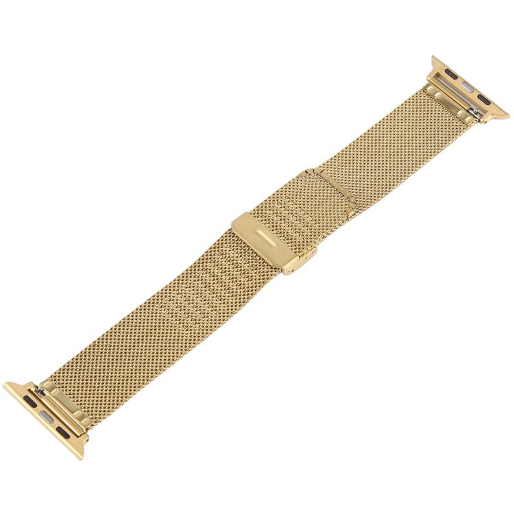 For Apple Watch 46mm / 49mm / 45mm / 44mm Integrated Buckle Embossed Thick Milanese Metal Watch Band