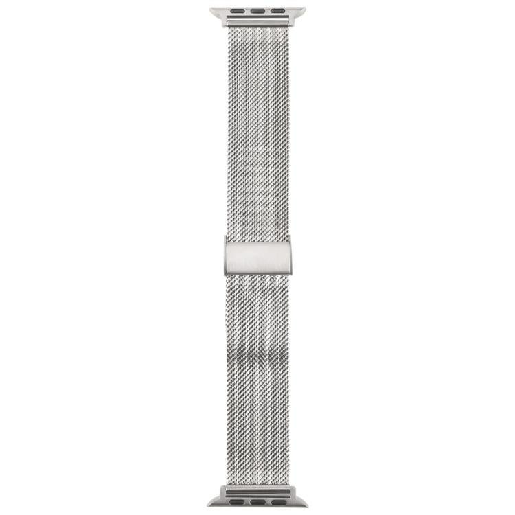 For Apple Watch 46mm / 49mm / 45mm / 44mm Integrated Buckle Embossed Thick Milanese Metal Watch Band