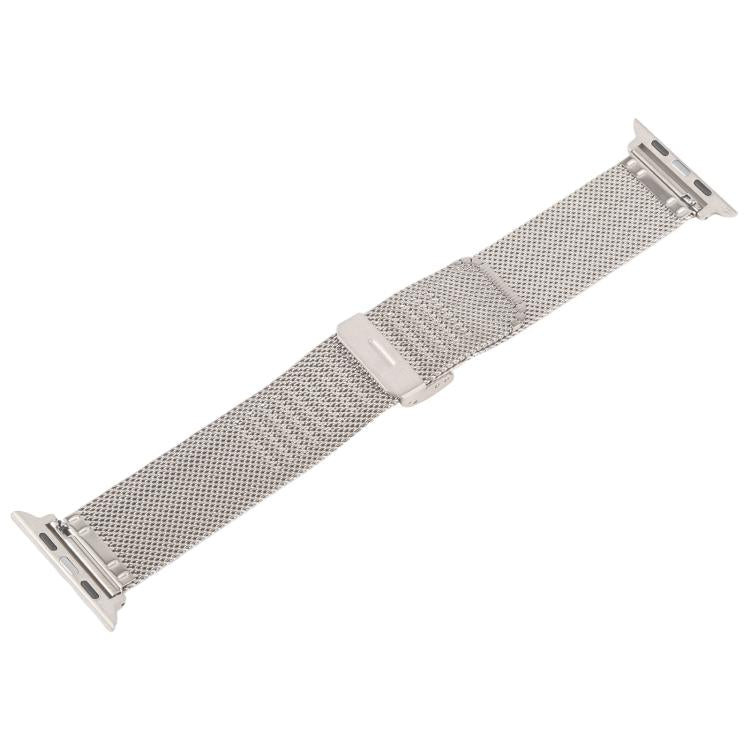 For Apple Watch 42mm / 41mm / 40mm / 38mm Integrated Buckle Embossed Thick Milanese Metal Watch Band