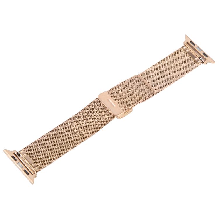 For Apple Watch 42mm / 41mm / 40mm / 38mm Integrated Buckle Embossed Thick Milanese Metal Watch Band