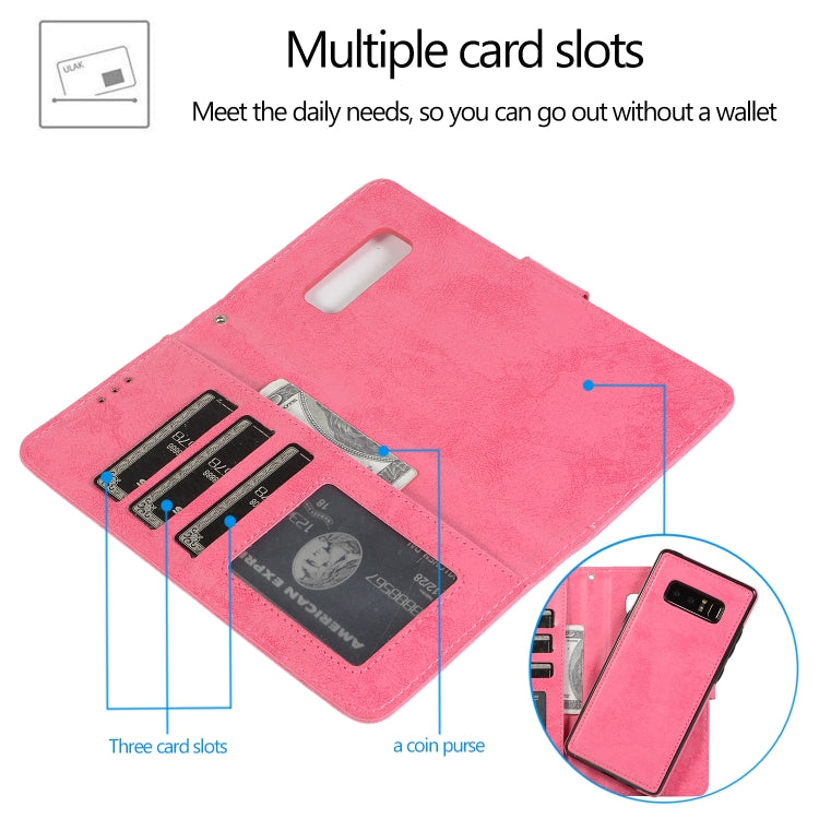 For Samsung Galaxy Note8 Retro 2 in 1 Detachable Magnetic Horizontal Flip TPU + PU Leather Case with Holder & Card Slots & Photo Frame & Wallet