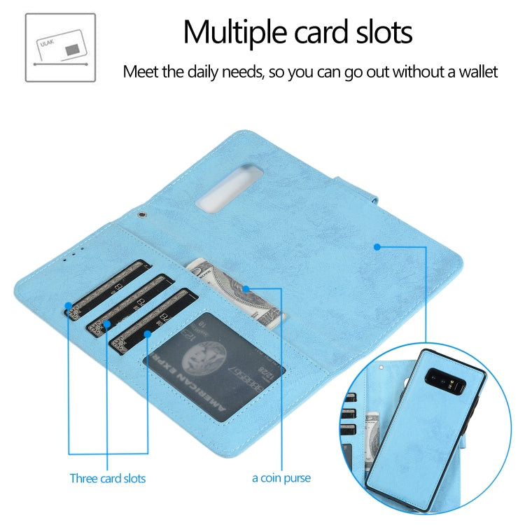 For Samsung Galaxy Note8 Retro 2 in 1 Detachable Magnetic Horizontal Flip TPU + PU Leather Case with Holder & Card Slots & Photo Frame & Wallet
