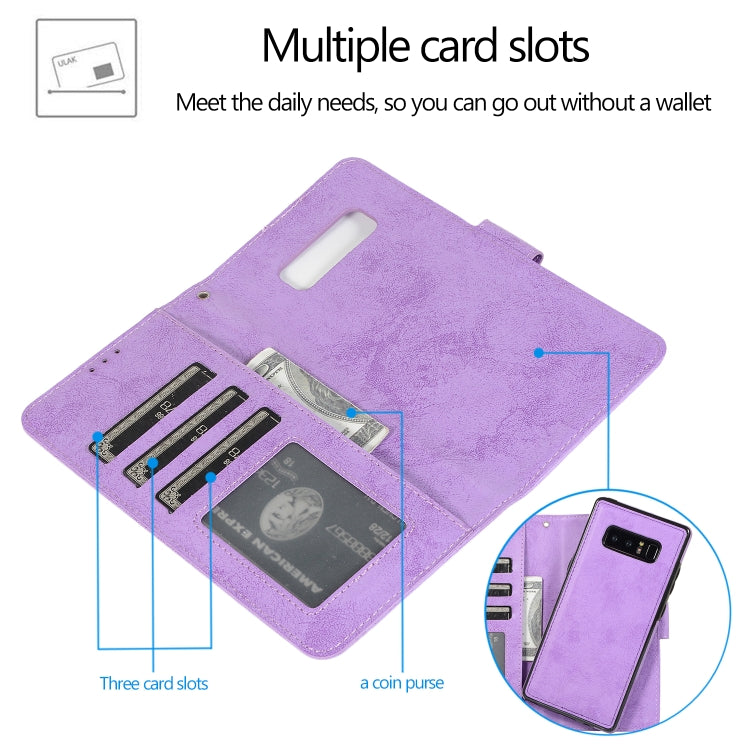 For Samsung Galaxy Note8 Retro 2 in 1 Detachable Magnetic Horizontal Flip TPU + PU Leather Case with Holder & Card Slots & Photo Frame & Wallet