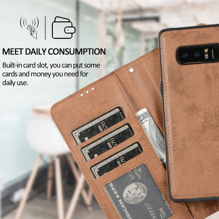For Samsung Galaxy Note8 Retro 2 in 1 Detachable Magnetic Horizontal Flip TPU + PU Leather Case with Holder & Card Slots & Photo Frame & Wallet