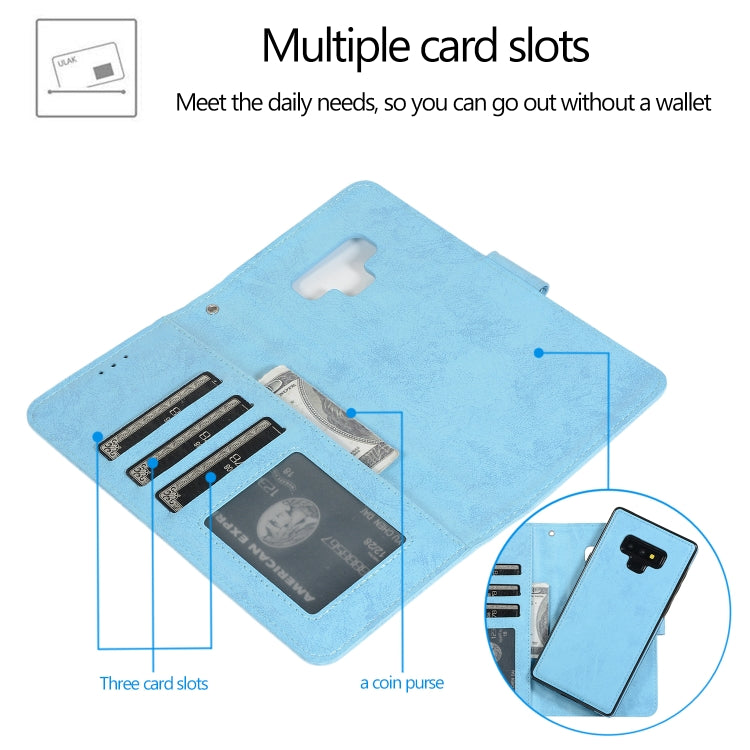 For Samsung Galaxy Note9 Retro 2 in 1 Detachable Magnetic Horizontal Flip TPU + PU Leather Case with Holder & Card Slots & Photo Frame & Wallet