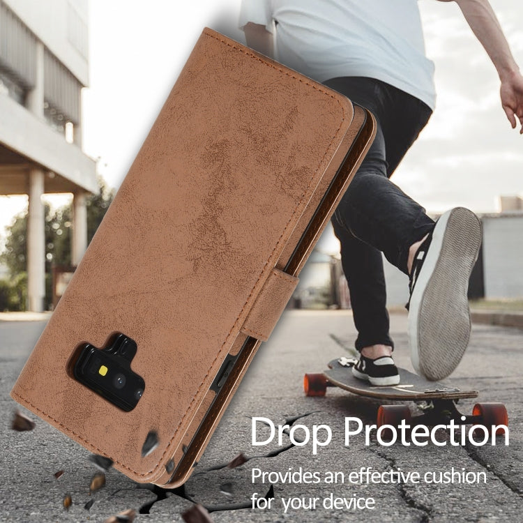 For Samsung Galaxy Note9 Retro 2 in 1 Detachable Magnetic Horizontal Flip TPU + PU Leather Case with Holder & Card Slots & Photo Frame & Wallet