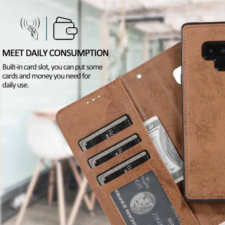For Samsung Galaxy Note9 Retro 2 in 1 Detachable Magnetic Horizontal Flip TPU + PU Leather Case with Holder & Card Slots & Photo Frame & Wallet