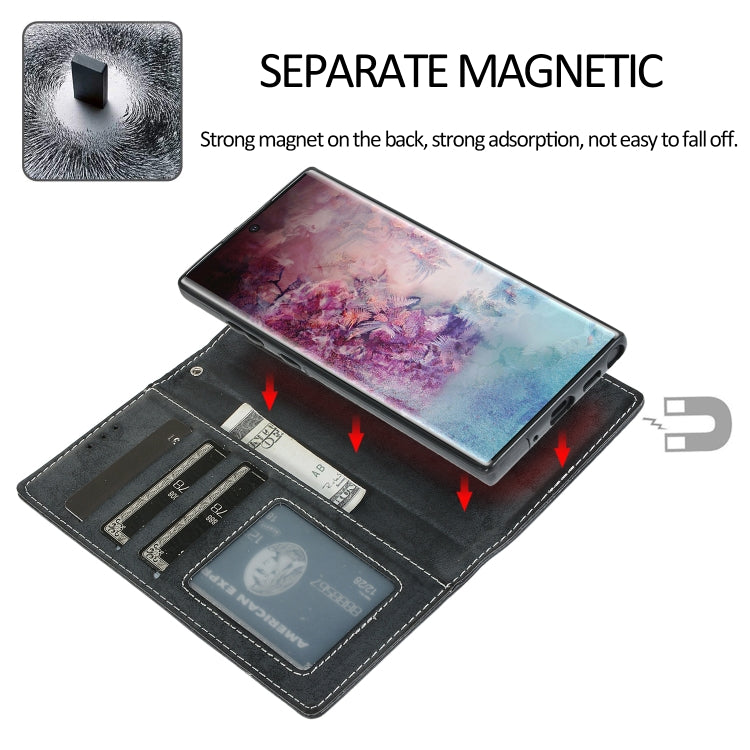 For Samsung Galaxy Note10+ Retro 2 in 1 Detachable Magnetic Horizontal Flip TPU + PU Leather Case with Holder & Card Slots & Photo Frame & Wallet
