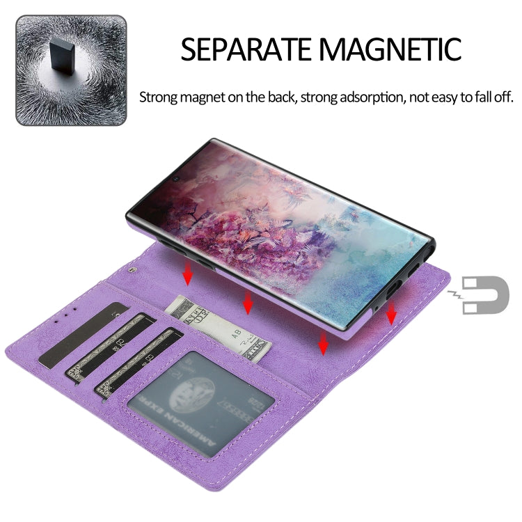 For Samsung Galaxy Note10+ Retro 2 in 1 Detachable Magnetic Horizontal Flip TPU + PU Leather Case with Holder & Card Slots & Photo Frame & Wallet