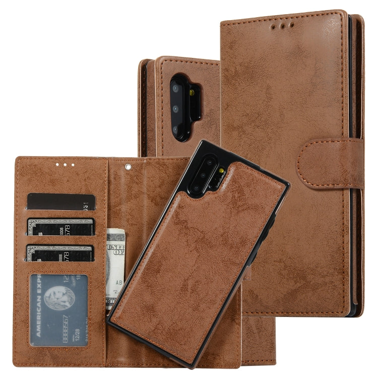 For Samsung Galaxy Note10+ Retro 2 in 1 Detachable Magnetic Horizontal Flip TPU + PU Leather Case with Holder & Card Slots & Photo Frame & Wallet