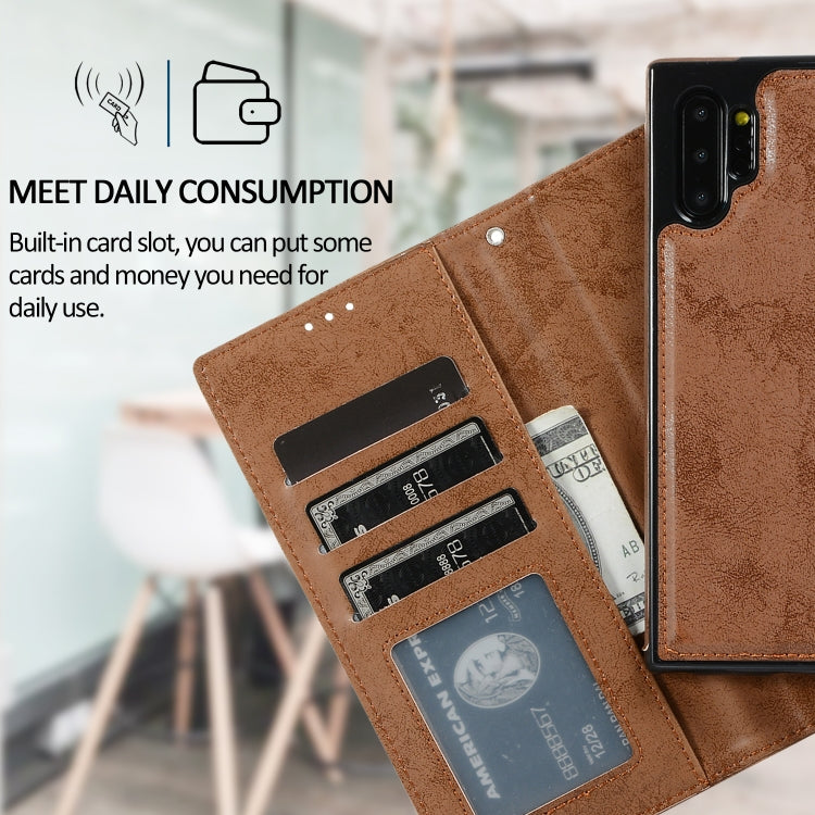 For Samsung Galaxy Note10+ Retro 2 in 1 Detachable Magnetic Horizontal Flip TPU + PU Leather Case with Holder & Card Slots & Photo Frame & Wallet