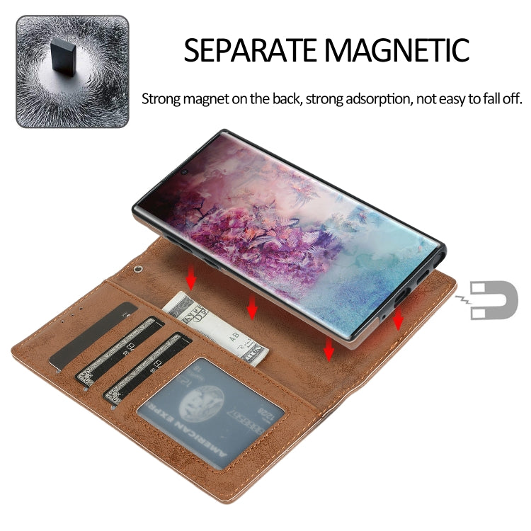 For Samsung Galaxy Note10+ Retro 2 in 1 Detachable Magnetic Horizontal Flip TPU + PU Leather Case with Holder & Card Slots & Photo Frame & Wallet