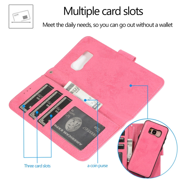 For Samsung Galaxy S8 Retro 2 in 1 Detachable Magnetic Horizontal Flip TPU + PU Leather Case with Holder & Card Slots & Photo Frame & Wallet