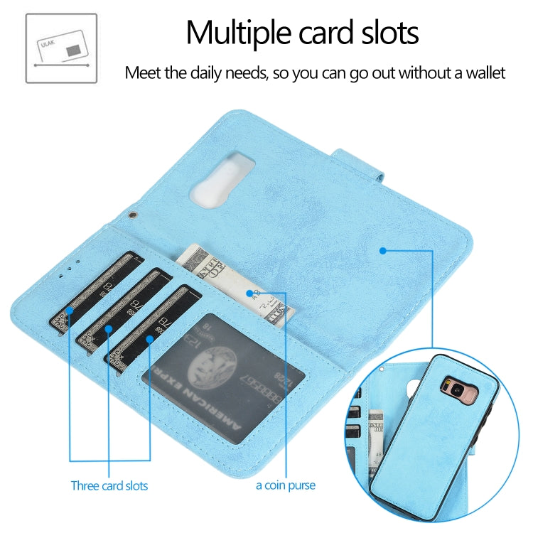 For Samsung Galaxy S8 Retro 2 in 1 Detachable Magnetic Horizontal Flip TPU + PU Leather Case with Holder & Card Slots & Photo Frame & Wallet