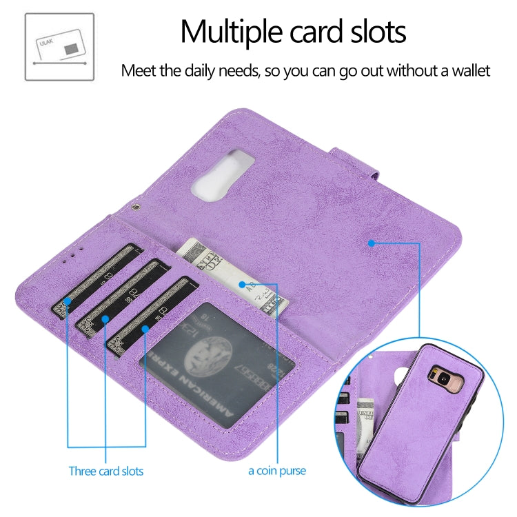 For Samsung Galaxy S8 Retro 2 in 1 Detachable Magnetic Horizontal Flip TPU + PU Leather Case with Holder & Card Slots & Photo Frame & Wallet