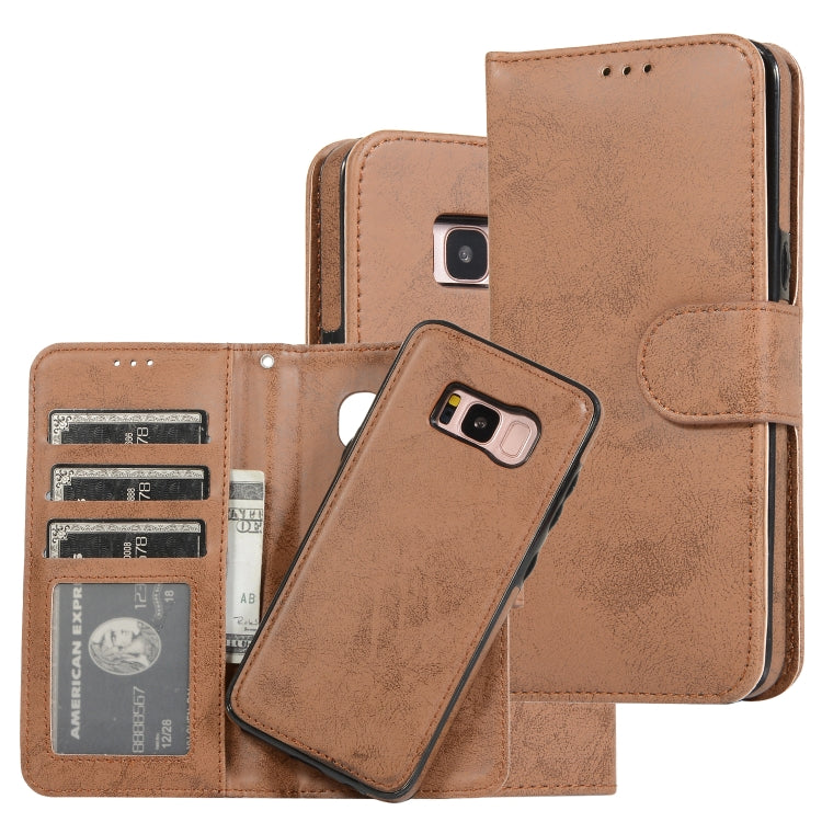 For Samsung Galaxy S8 Retro 2 in 1 Detachable Magnetic Horizontal Flip TPU + PU Leather Case with Holder & Card Slots & Photo Frame & Wallet