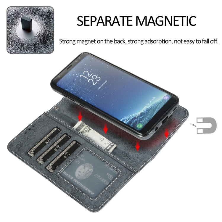 For Samsung Galaxy S8+ Retro 2 in 1 Detachable Magnetic Horizontal Flip TPU + PU Leather Case with Holder & Card Slots & Photo Frame & Wallet