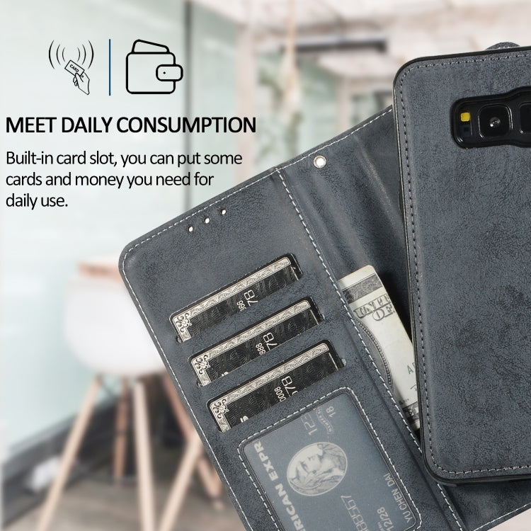 For Samsung Galaxy S8+ Retro 2 in 1 Detachable Magnetic Horizontal Flip TPU + PU Leather Case with Holder & Card Slots & Photo Frame & Wallet
