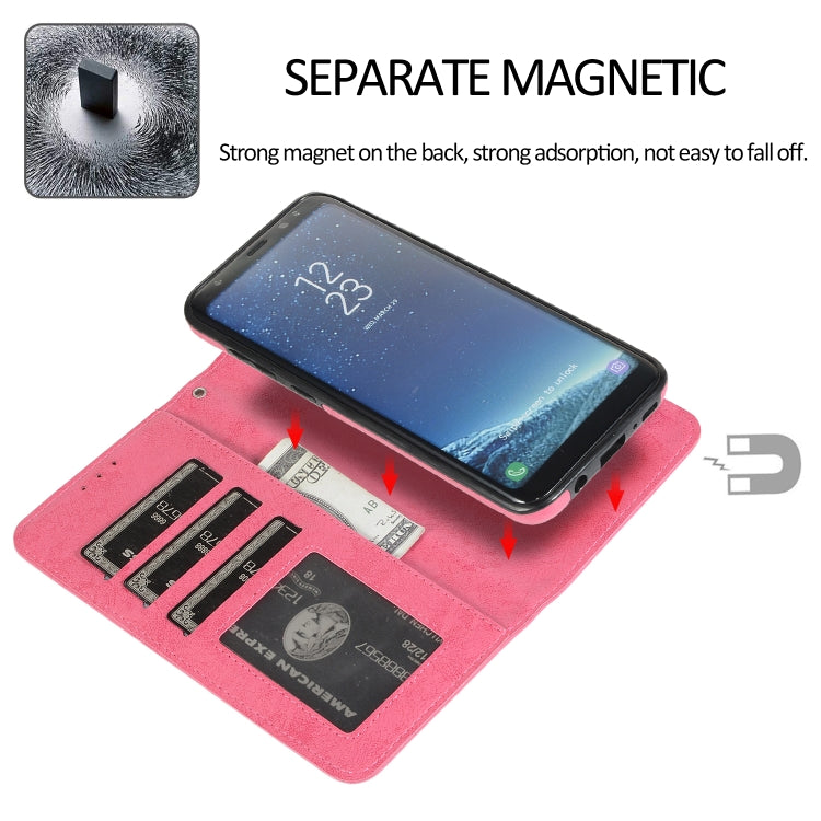 For Samsung Galaxy S8+ Retro 2 in 1 Detachable Magnetic Horizontal Flip TPU + PU Leather Case with Holder & Card Slots & Photo Frame & Wallet