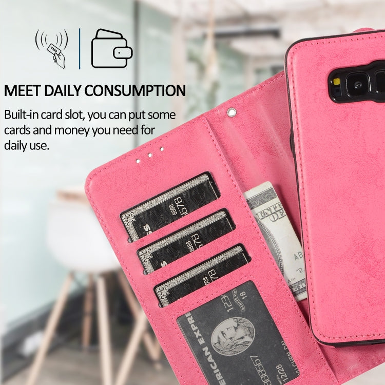 For Samsung Galaxy S8+ Retro 2 in 1 Detachable Magnetic Horizontal Flip TPU + PU Leather Case with Holder & Card Slots & Photo Frame & Wallet