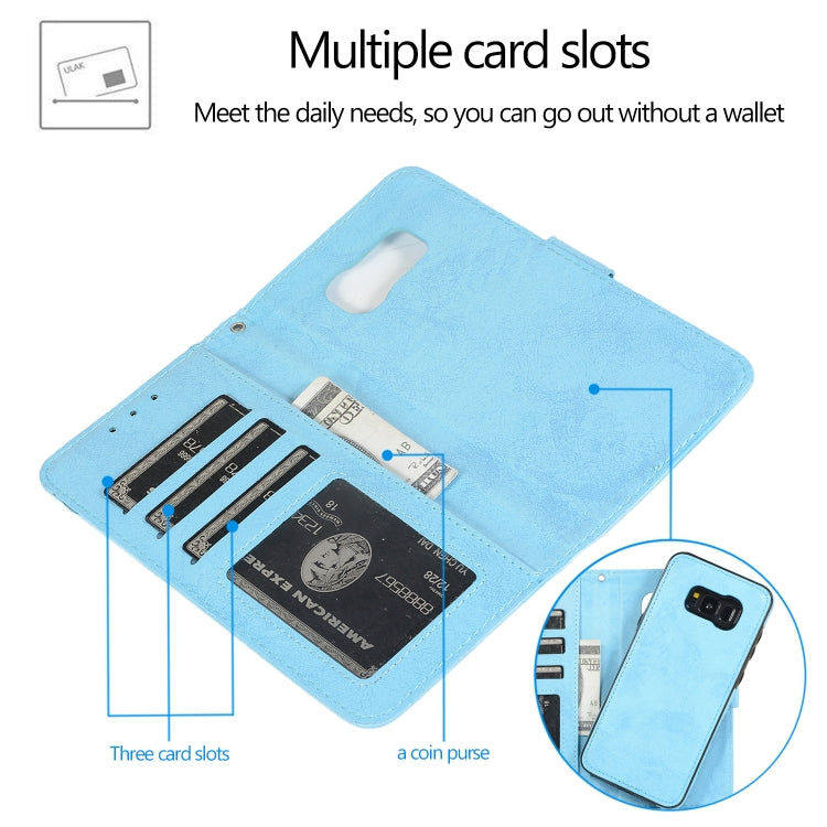 For Samsung Galaxy S8+ Retro 2 in 1 Detachable Magnetic Horizontal Flip TPU + PU Leather Case with Holder & Card Slots & Photo Frame & Wallet
