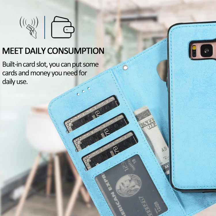 For Samsung Galaxy S8+ Retro 2 in 1 Detachable Magnetic Horizontal Flip TPU + PU Leather Case with Holder & Card Slots & Photo Frame & Wallet