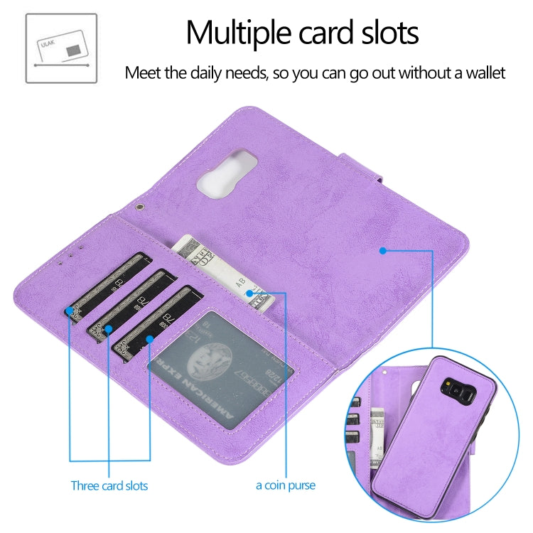 For Samsung Galaxy S8+ Retro 2 in 1 Detachable Magnetic Horizontal Flip TPU + PU Leather Case with Holder & Card Slots & Photo Frame & Wallet