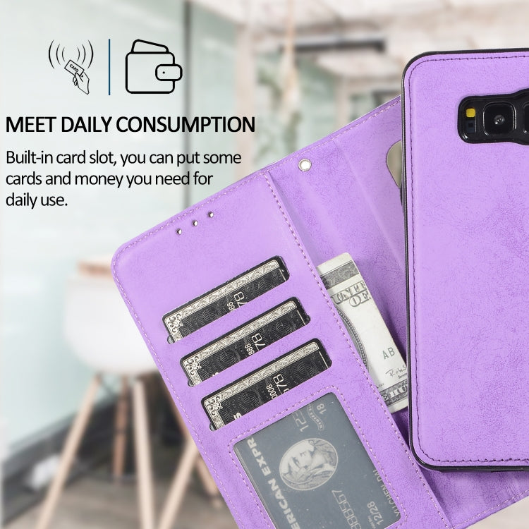 For Samsung Galaxy S8+ Retro 2 in 1 Detachable Magnetic Horizontal Flip TPU + PU Leather Case with Holder & Card Slots & Photo Frame & Wallet
