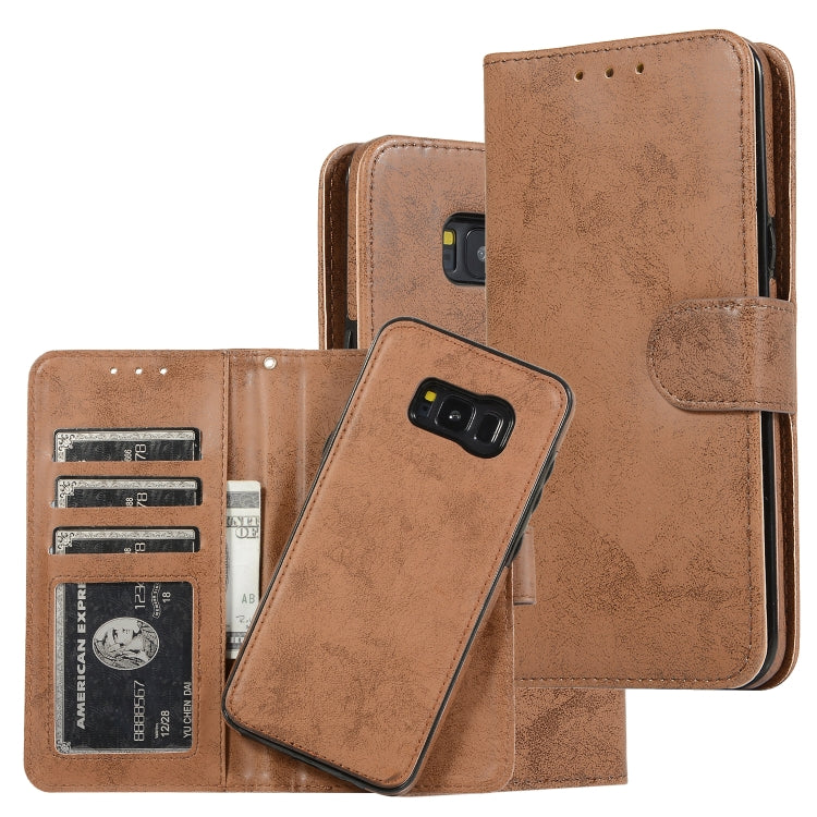 For Samsung Galaxy S8+ Retro 2 in 1 Detachable Magnetic Horizontal Flip TPU + PU Leather Case with Holder & Card Slots & Photo Frame & Wallet
