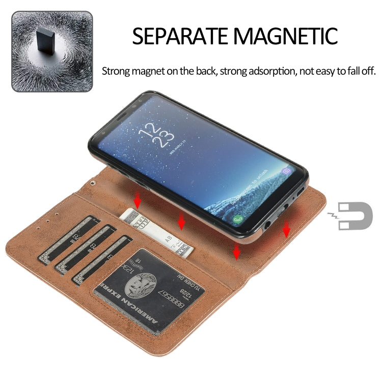 For Samsung Galaxy S8+ Retro 2 in 1 Detachable Magnetic Horizontal Flip TPU + PU Leather Case with Holder & Card Slots & Photo Frame & Wallet