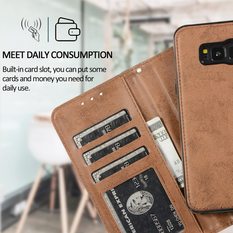 For Samsung Galaxy S8+ Retro 2 in 1 Detachable Magnetic Horizontal Flip TPU + PU Leather Case with Holder & Card Slots & Photo Frame & Wallet