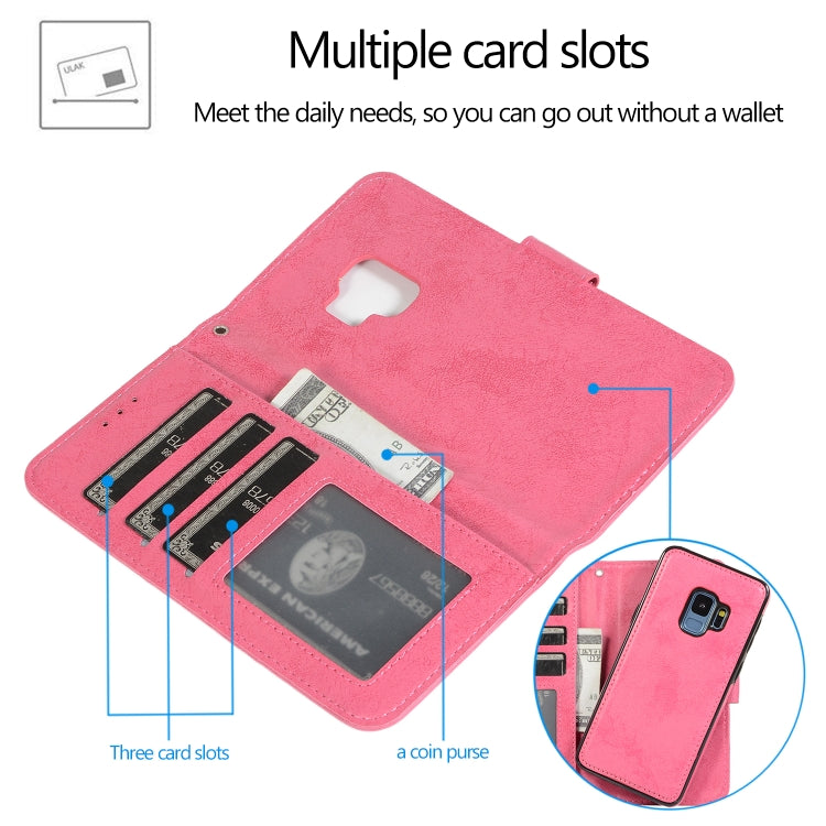 For Samsung Galaxy S9 Retro 2 in 1 Detachable Magnetic Horizontal Flip TPU + PU Leather Case with Holder & Card Slots & Photo Frame & Wallet