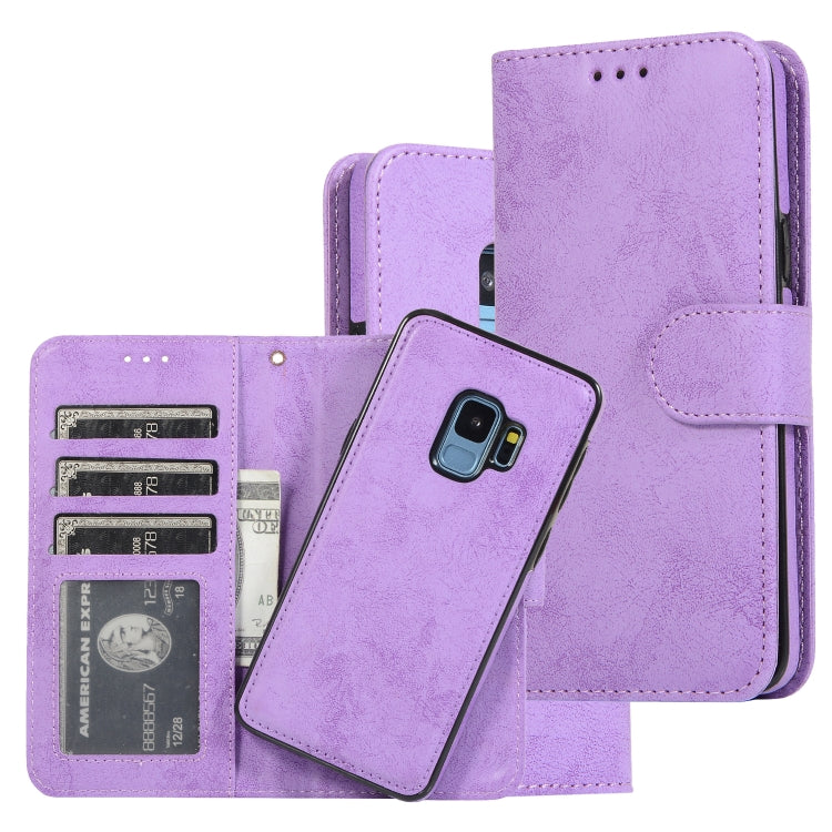 For Samsung Galaxy S9 Retro 2 in 1 Detachable Magnetic Horizontal Flip TPU + PU Leather Case with Holder & Card Slots & Photo Frame & Wallet