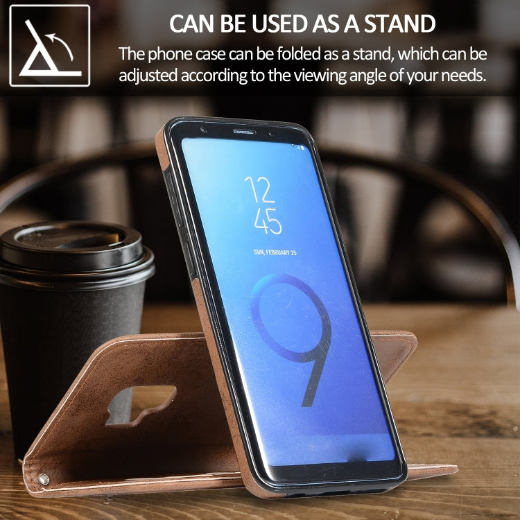 For Samsung Galaxy S9 Retro 2 in 1 Detachable Magnetic Horizontal Flip TPU + PU Leather Case with Holder & Card Slots & Photo Frame & Wallet