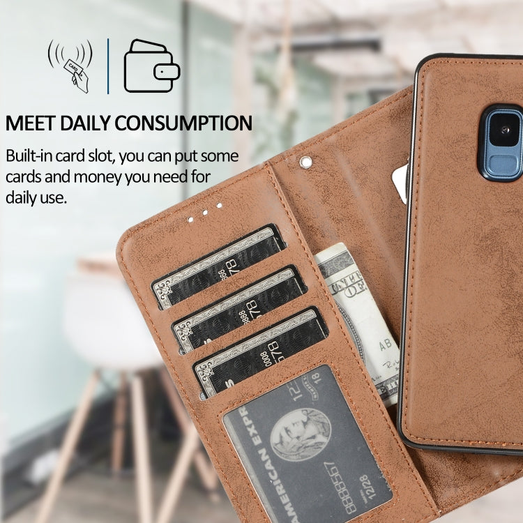 For Samsung Galaxy S9 Retro 2 in 1 Detachable Magnetic Horizontal Flip TPU + PU Leather Case with Holder & Card Slots & Photo Frame & Wallet