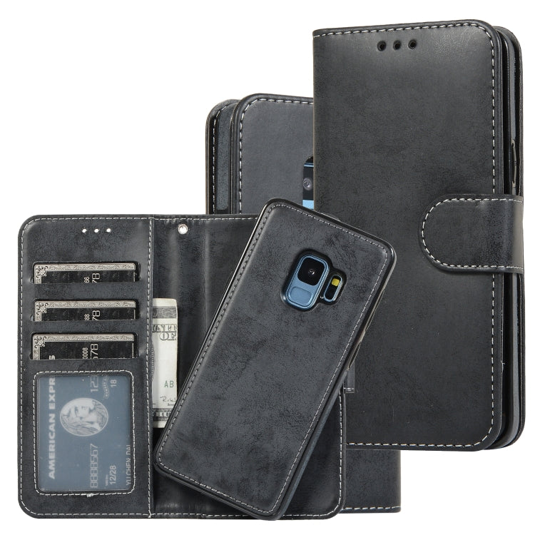For Samsung Galaxy S9+ Retro 2 in 1 Detachable Magnetic Horizontal Flip TPU + PU Leather Case with Holder & Card Slots & Photo Frame & Wallet