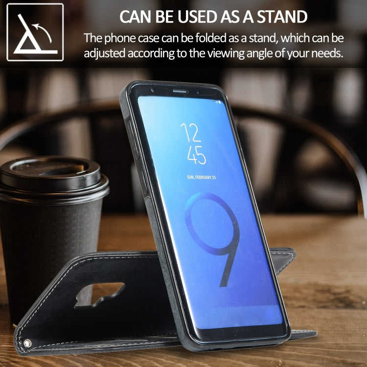 For Samsung Galaxy S9+ Retro 2 in 1 Detachable Magnetic Horizontal Flip TPU + PU Leather Case with Holder & Card Slots & Photo Frame & Wallet