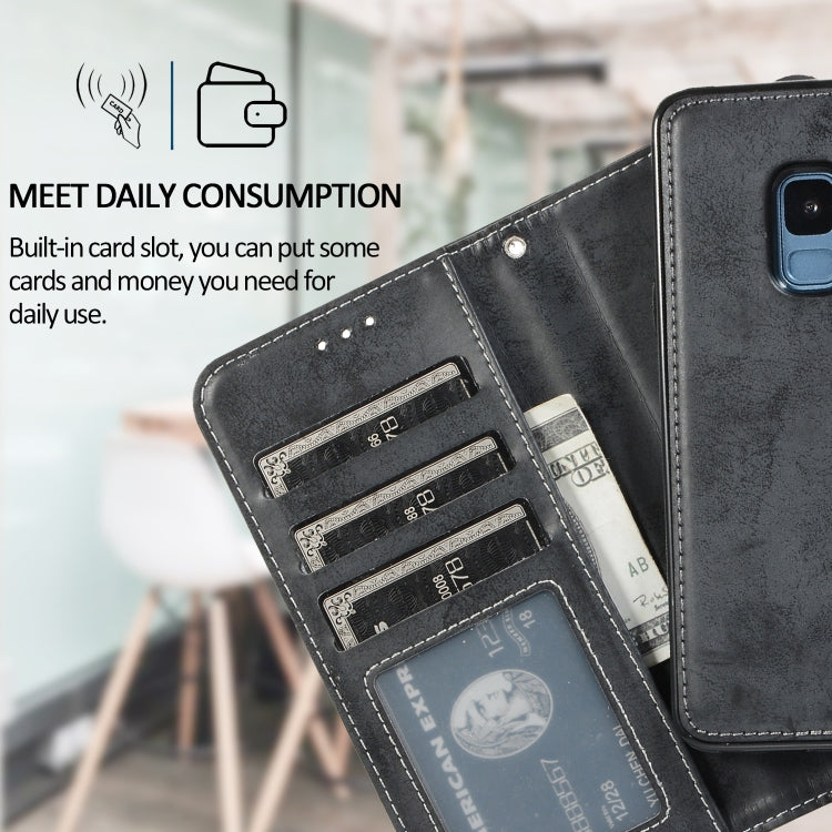 For Samsung Galaxy S9+ Retro 2 in 1 Detachable Magnetic Horizontal Flip TPU + PU Leather Case with Holder & Card Slots & Photo Frame & Wallet