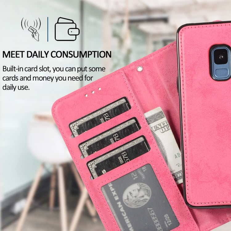 For Samsung Galaxy S9+ Retro 2 in 1 Detachable Magnetic Horizontal Flip TPU + PU Leather Case with Holder & Card Slots & Photo Frame & Wallet