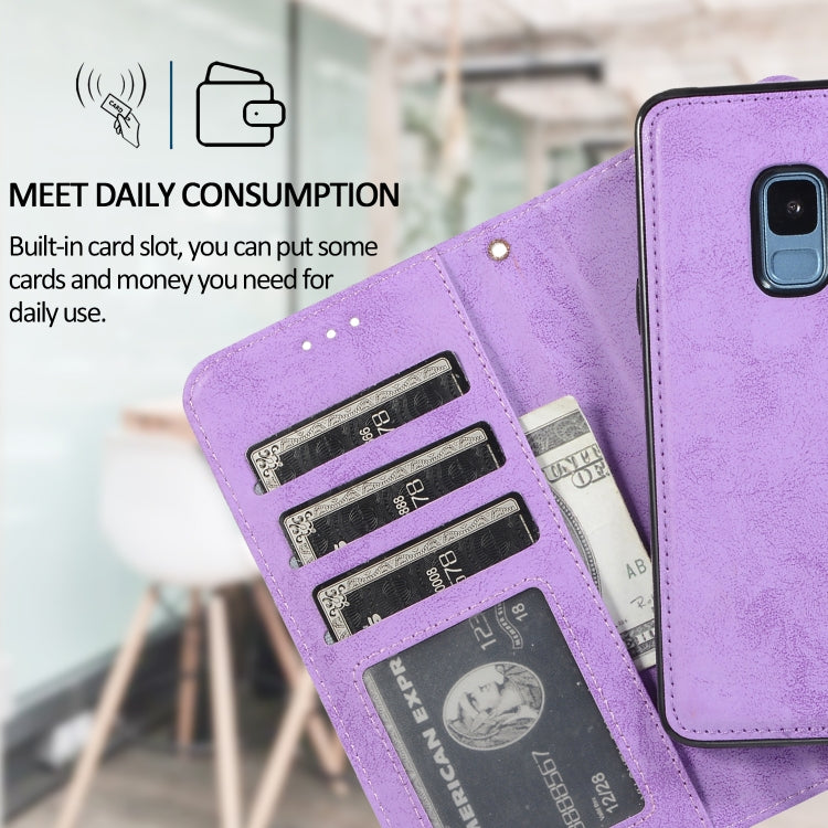For Samsung Galaxy S9+ Retro 2 in 1 Detachable Magnetic Horizontal Flip TPU + PU Leather Case with Holder & Card Slots & Photo Frame & Wallet