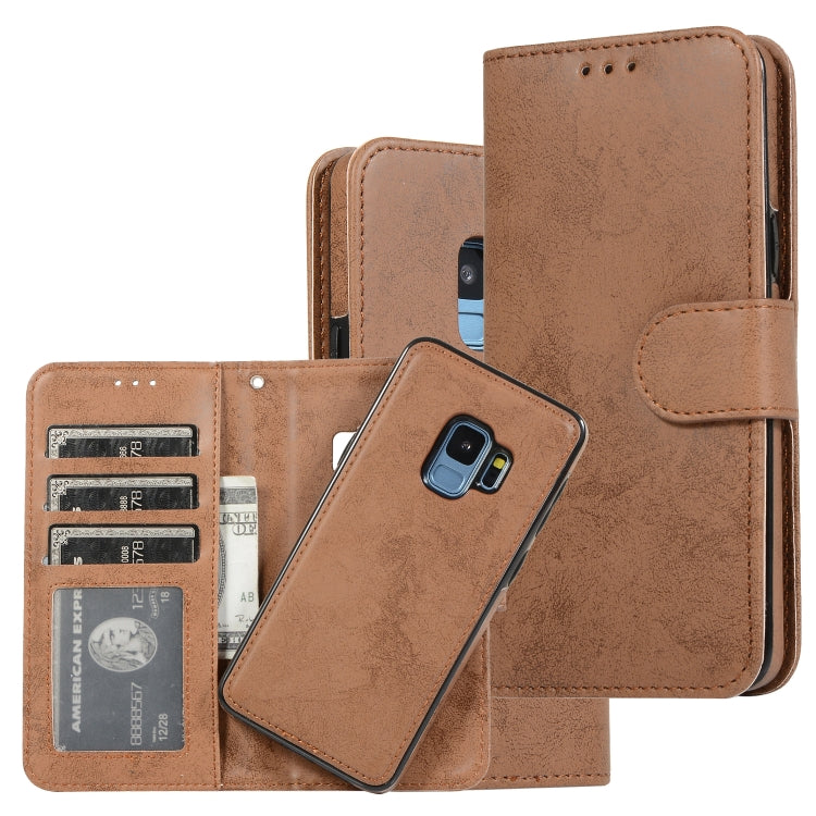 For Samsung Galaxy S9+ Retro 2 in 1 Detachable Magnetic Horizontal Flip TPU + PU Leather Case with Holder & Card Slots & Photo Frame & Wallet