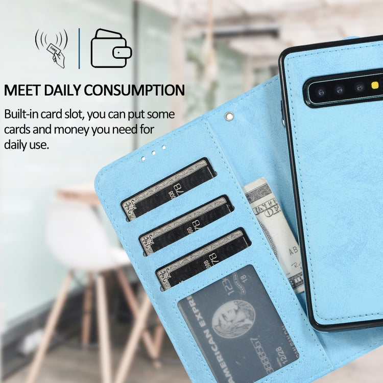 For Samsung Galaxy S10 Retro 2 in 1 Detachable Magnetic Horizontal Flip TPU + PU Leather Case with Holder & Card Slots & Photo Frame & Wallet