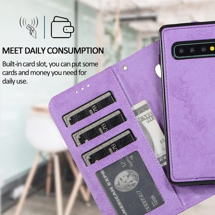 For Samsung Galaxy S10 Retro 2 in 1 Detachable Magnetic Horizontal Flip TPU + PU Leather Case with Holder & Card Slots & Photo Frame & Wallet