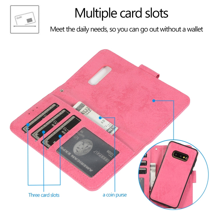 For Samsung Galaxy S10e Retro 2 in 1 Detachable Magnetic Horizontal Flip TPU + PU Leather Case with Holder & Card Slots & Photo Frame & Wallet