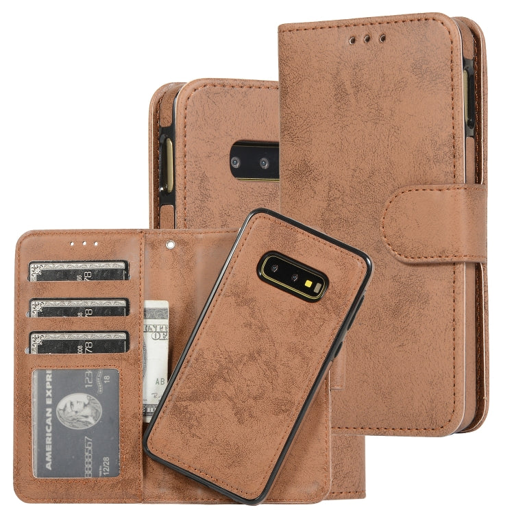 For Samsung Galaxy S10e Retro 2 in 1 Detachable Magnetic Horizontal Flip TPU + PU Leather Case with Holder & Card Slots & Photo Frame & Wallet